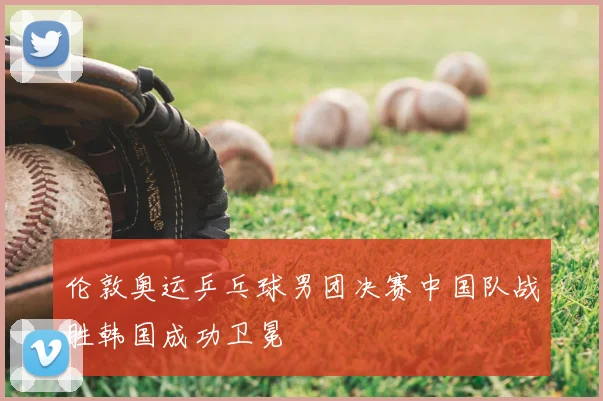 伦敦奥运乒乓球男团决赛中国队战胜韩国成功卫冕